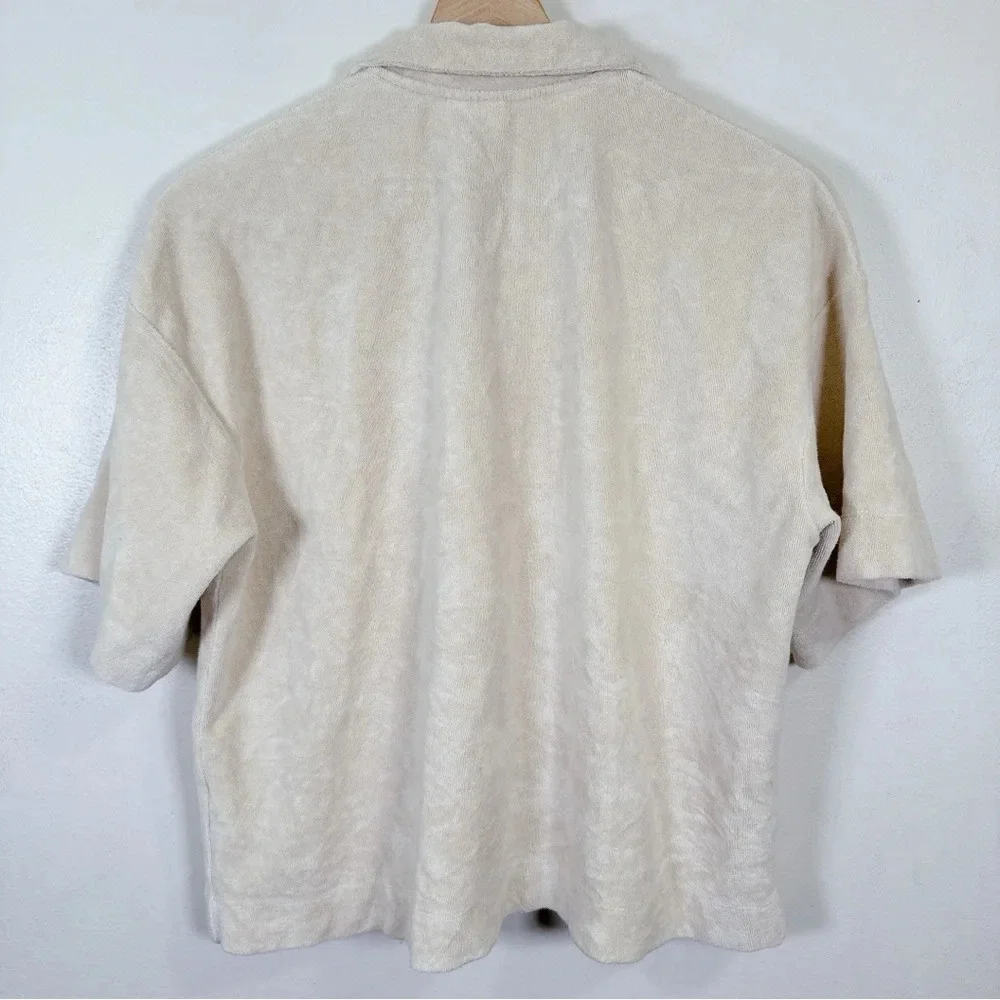 H&M Polo Pyjama Shirt In Beige Color